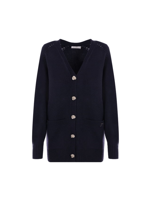 Cashmere and Wool Oversized Cardigan-CHLOÉ-JOHN JULIA