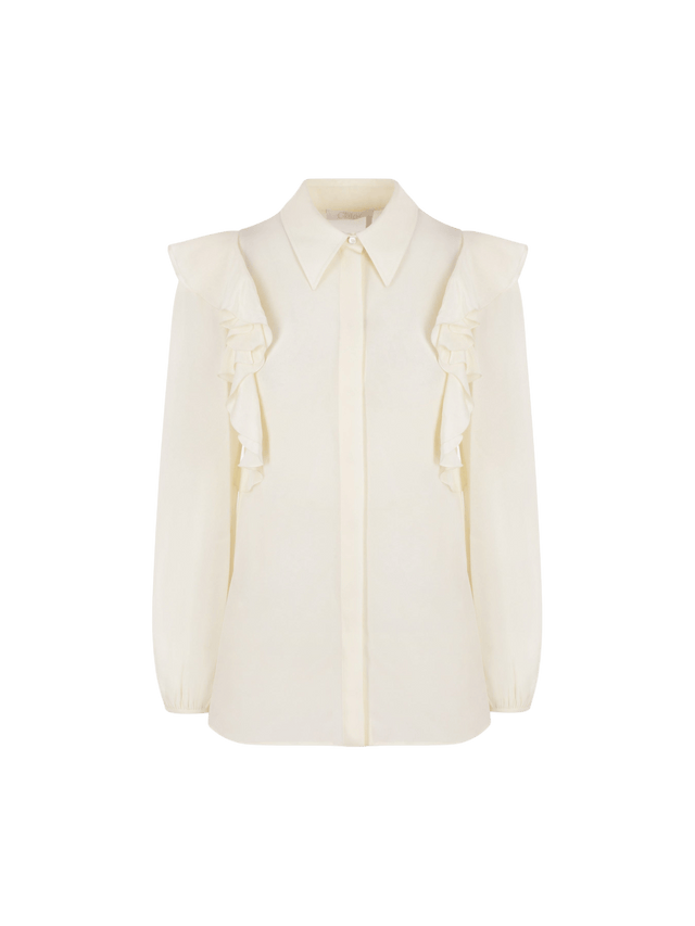 CHLOÉ-Crepe De Chine Ruffled Shirt-JOHN JULIA