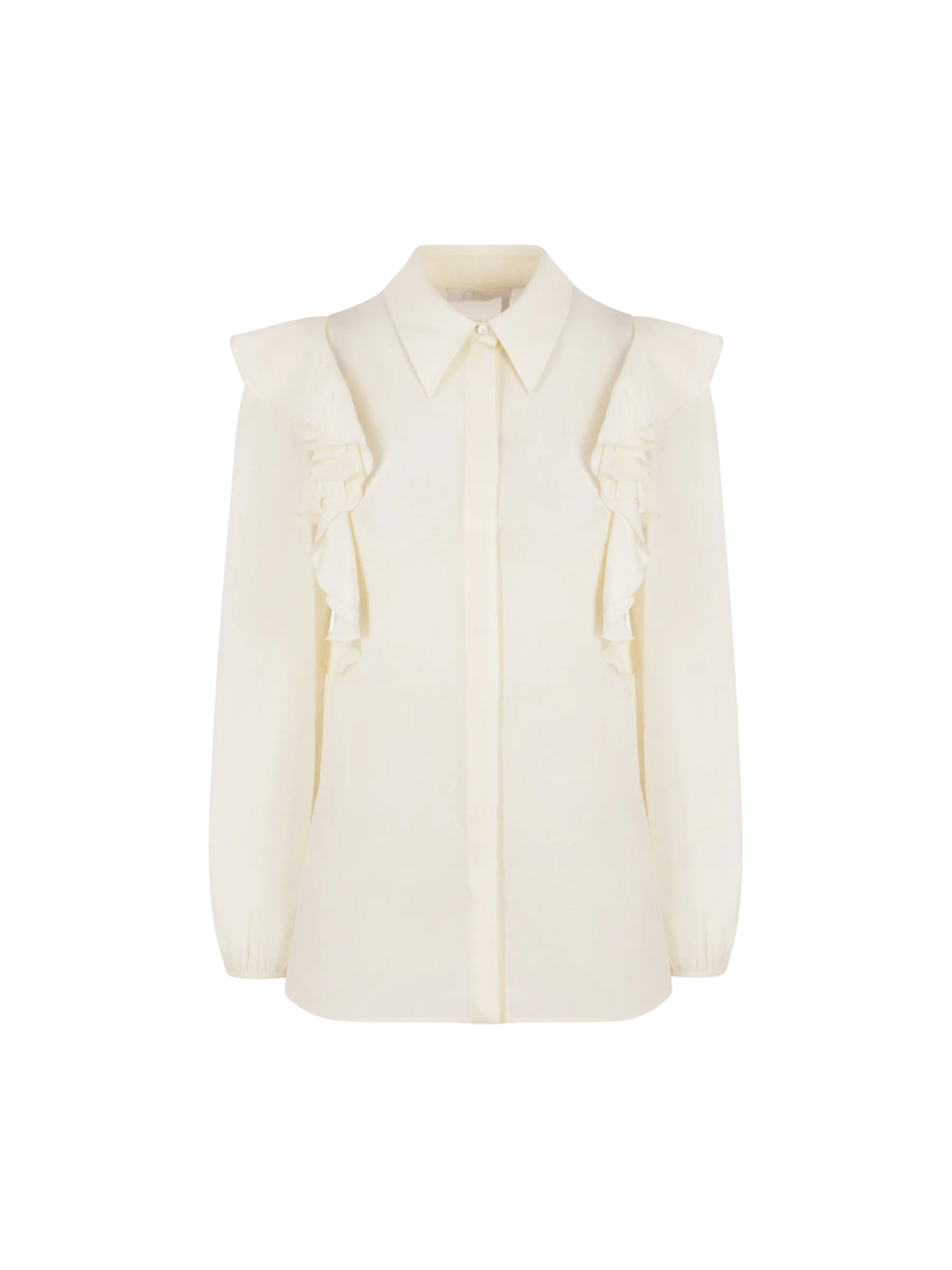 CHLOÉ-Crepe De Chine Ruffled Shirt-JOHN JULIA