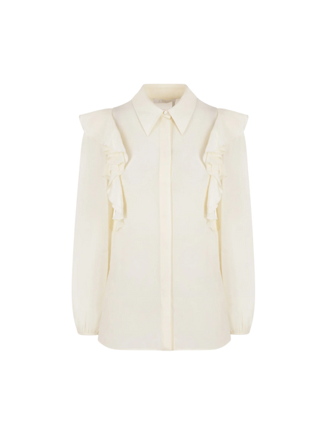 CHLOÉ-Crepe De Chine Ruffled Shirt-JOHN JULIA