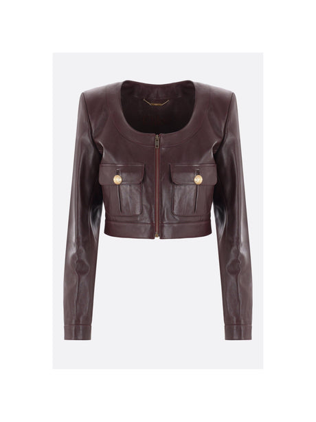 Cropped Chasseur Jacket In Leather-CHLOÉ-JOHN JULIA