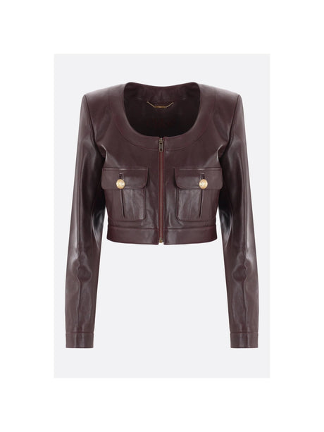 Cropped Chasseur Jacket In Leather-CHLOÉ-JOHN JULIA