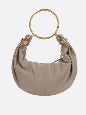 Small Bracelet Hobo Bag In Grained Leather