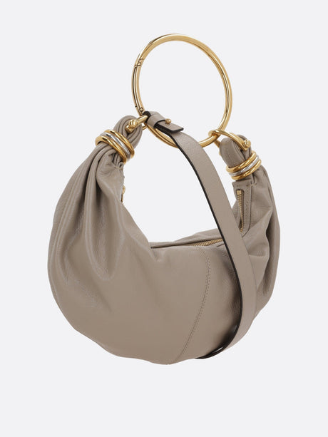 Small Bracelet Hobo Bag In Grained Leather