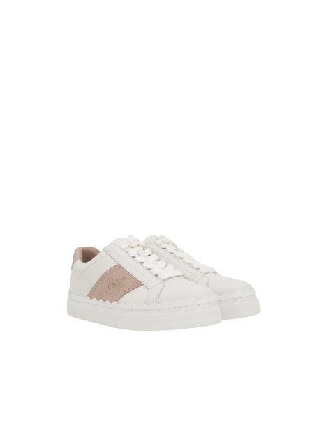 CHLOÉ-Lauren Smooth Leather and Suede Sneakers-JOHN JULIA