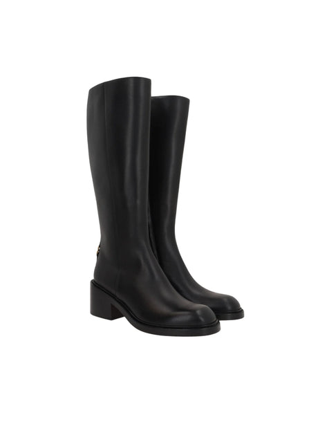 Marcie Glossy Leather Boots-CHLOÉ-JOHN JULIA