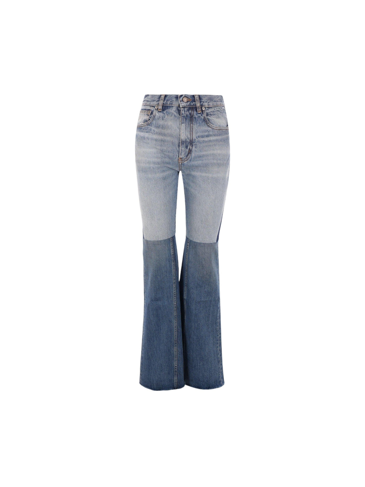 Patchwork Denim Flare Jeans-CHLOÉ-JOHN JULIA