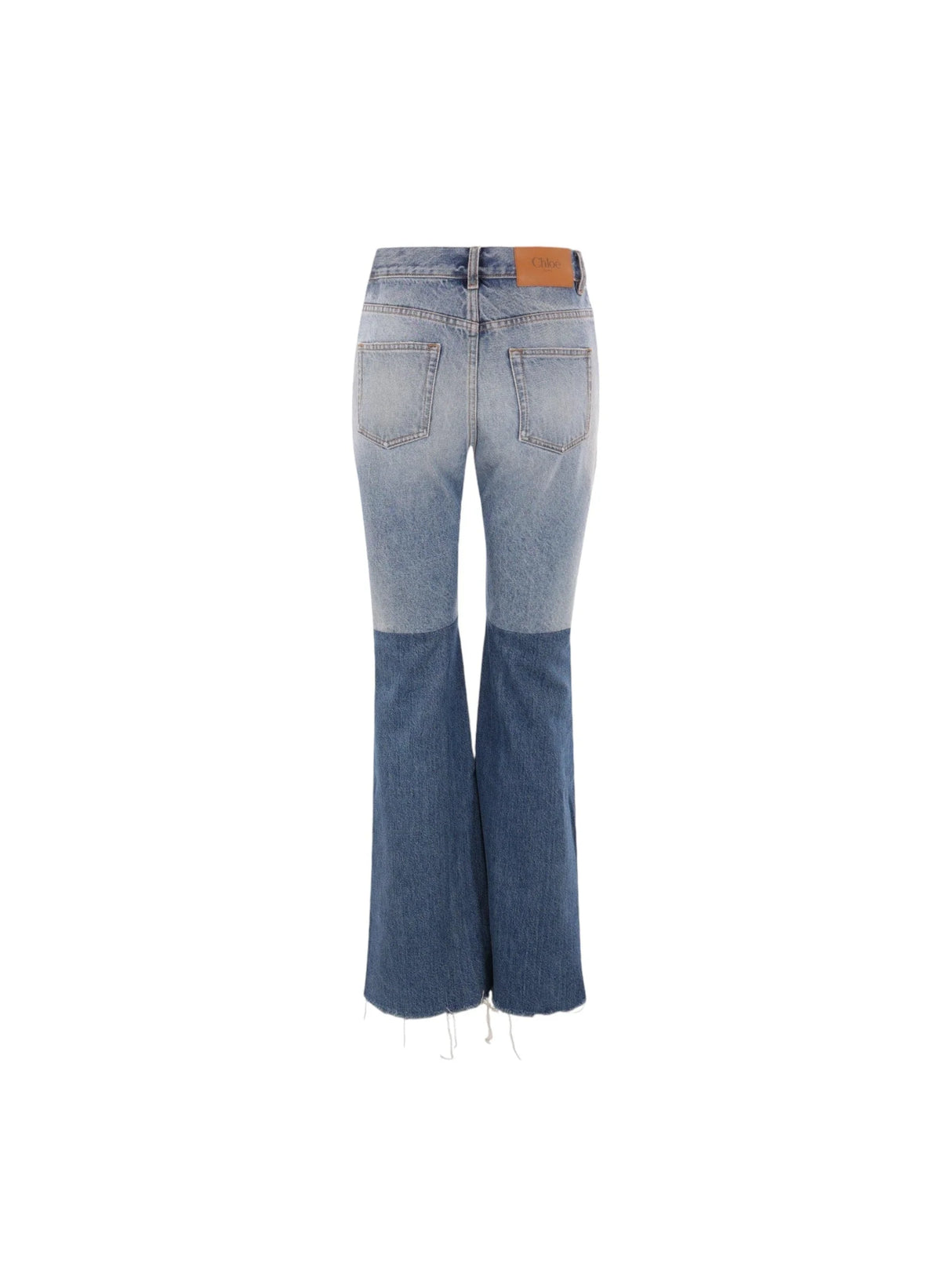 Patchwork Denim Flare Jeans-CHLOÉ-JOHN JULIA