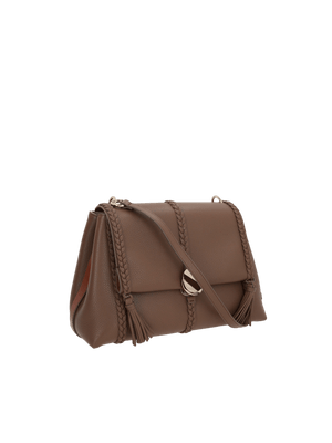 CHLOÉ-Penelope Medium Grainy Leather Shoulder Bag-JOHN JULIA