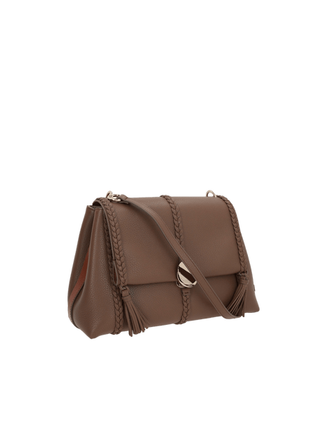 CHLOÉ-Penelope Medium Grainy Leather Shoulder Bag-JOHN JULIA