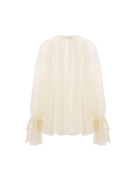 Silk Georgette Blouse-CHLOÉ-JOHN JULIA