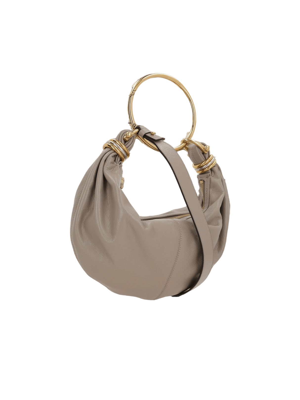 CHLOÉ-Small Bracelet Grained Leather Hobo Bag-JOHN JULIA