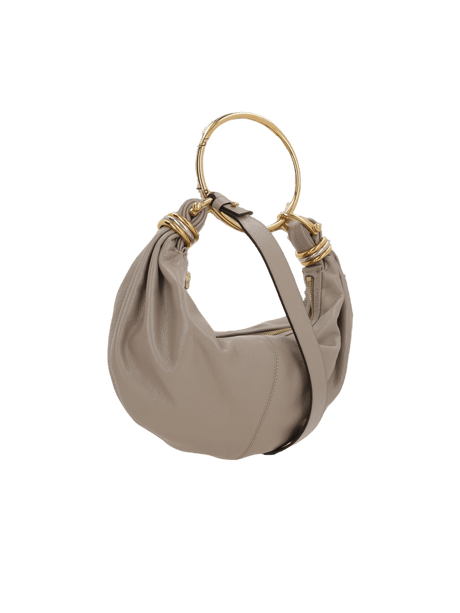 CHLOÉ-Small Bracelet Grained Leather Hobo Bag-JOHN JULIA