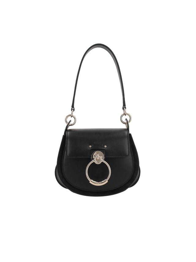 Tess Small Shiny Leather and Suede Handbag-CHLOÉ-JOHN JULIA