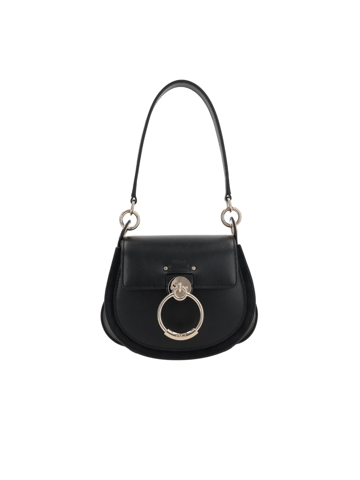 Tess Small Shiny Leather and Suede Handbag-CHLOÉ-JOHN JULIA