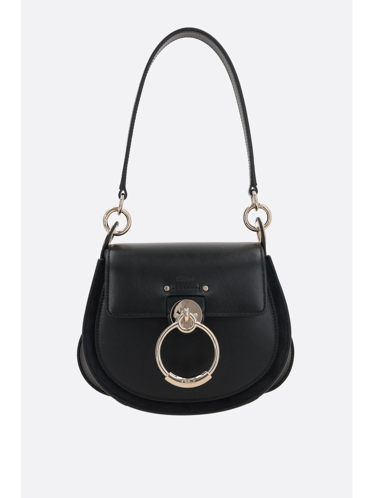 Tess Shiny Leather Suede Handbag-Chloé-JOHN JULIA