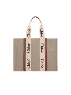 Woody Large Canvas Tote Bag-CHLOÉ-JOHN JULIA