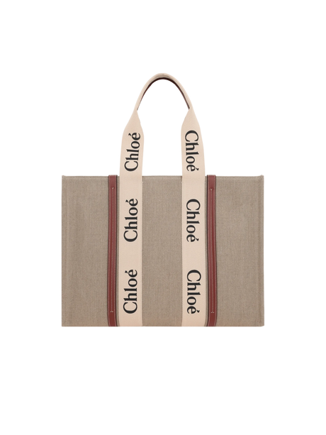 Woody Large Canvas Tote Bag-CHLOÉ-JOHN JULIA