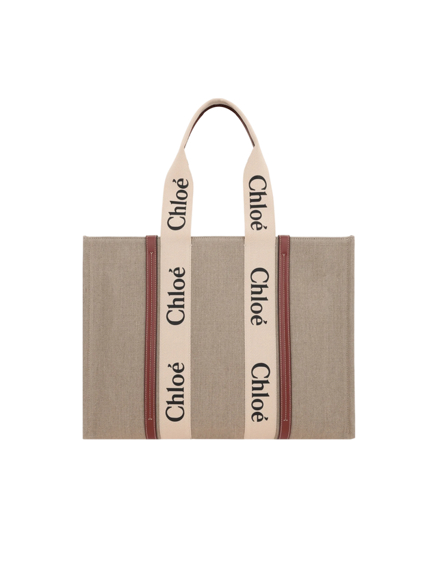 Woody Large Canvas Tote Bag-CHLOÉ-JOHN JULIA