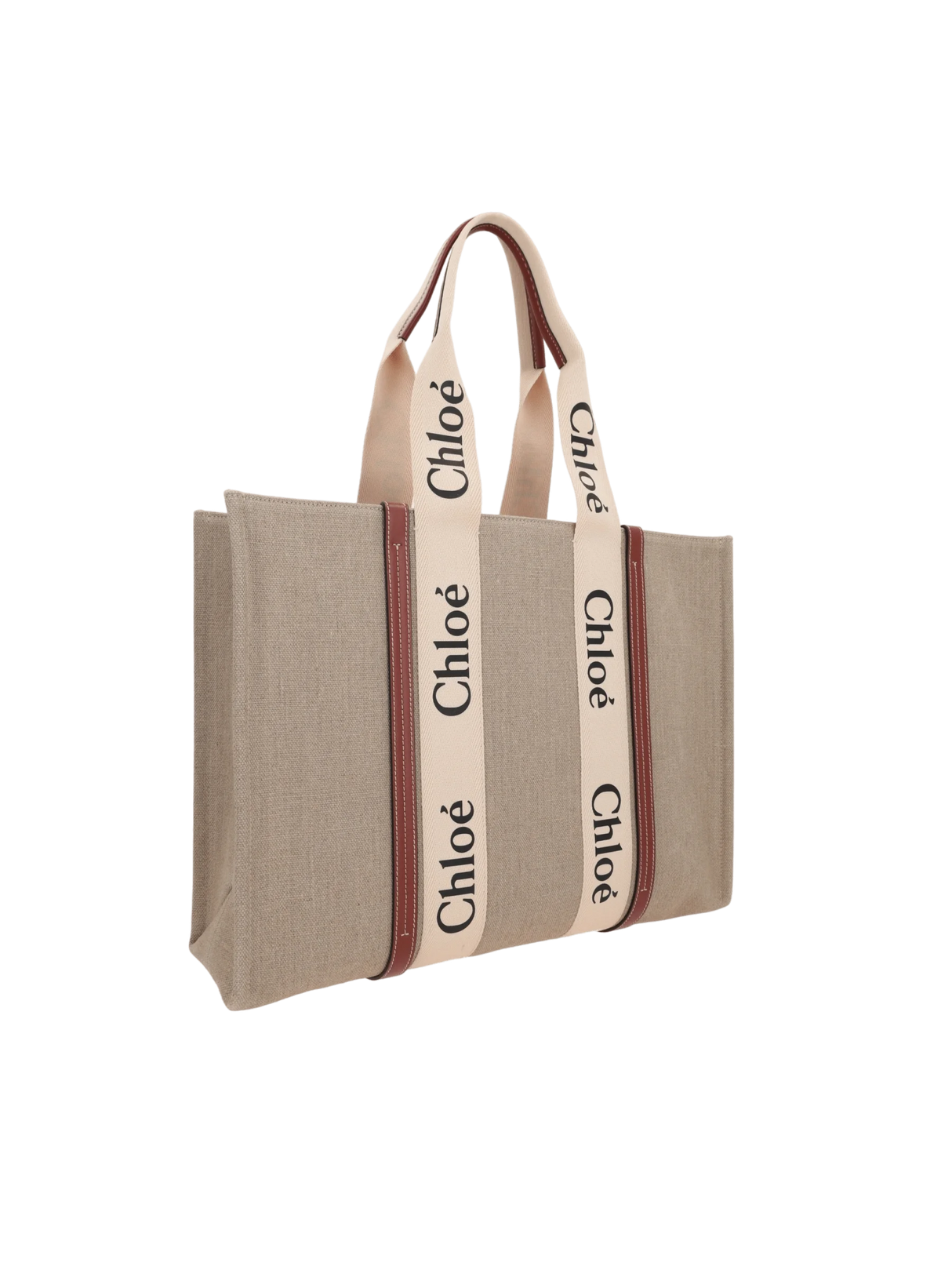 Woody Large Canvas Tote Bag-CHLOÉ-JOHN JULIA