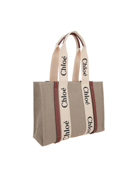 Woody Medium Canvas Tote Bag-CHLOÉ-JOHN JULIA