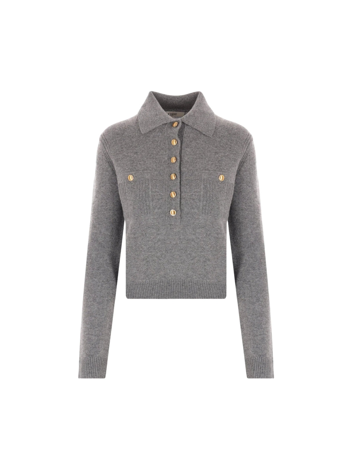 Wool Cashmere Polo Sweater-CHLOÉ-JOHN JULIA