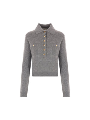 Wool Cashmere Polo Sweater-CHLOÉ-JOHN JULIA