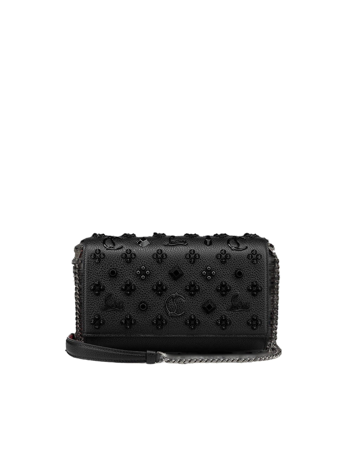 Paloma Grainy Leather Chain Clutch-CHRISTIAN LOUBOUTIN-JOHN JULIA