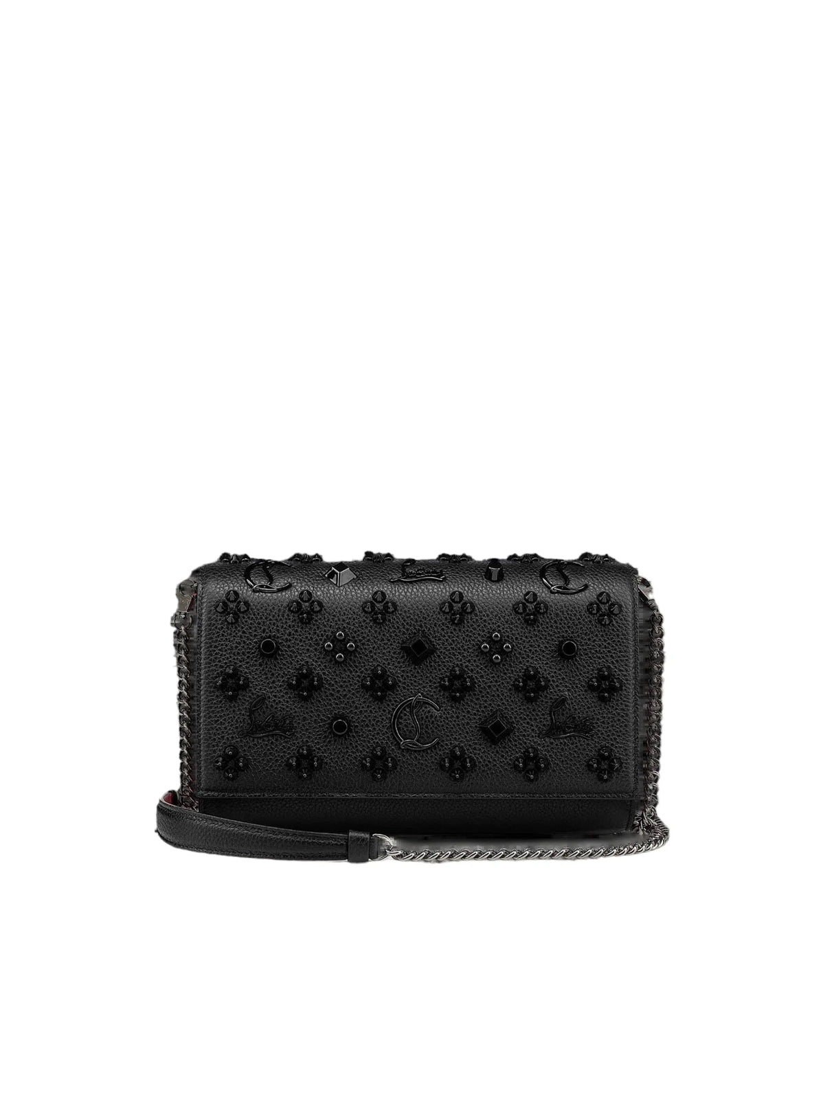 Paloma Grainy Leather Chain Clutch-CHRISTIAN LOUBOUTIN-JOHN JULIA