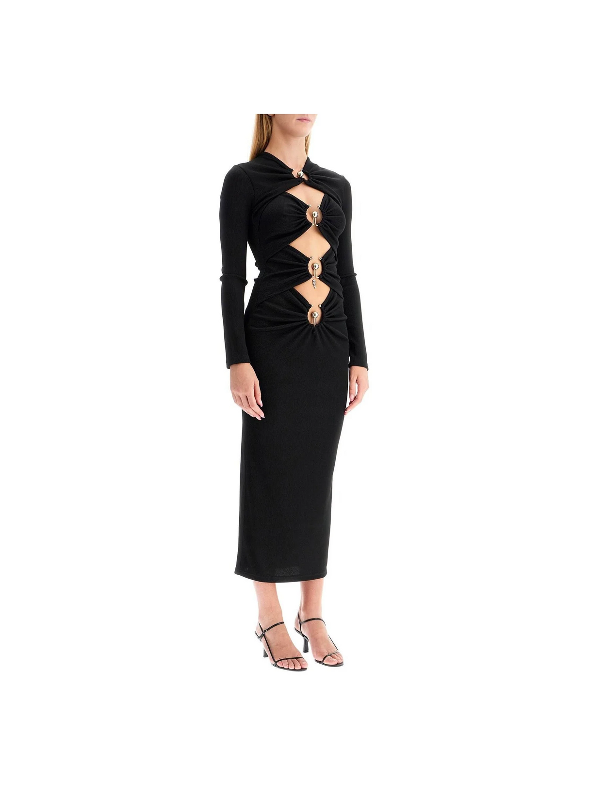 CHRISTOPHER ESBER-Cut Out Dress With Metallic Rings -JOHN JULIA.