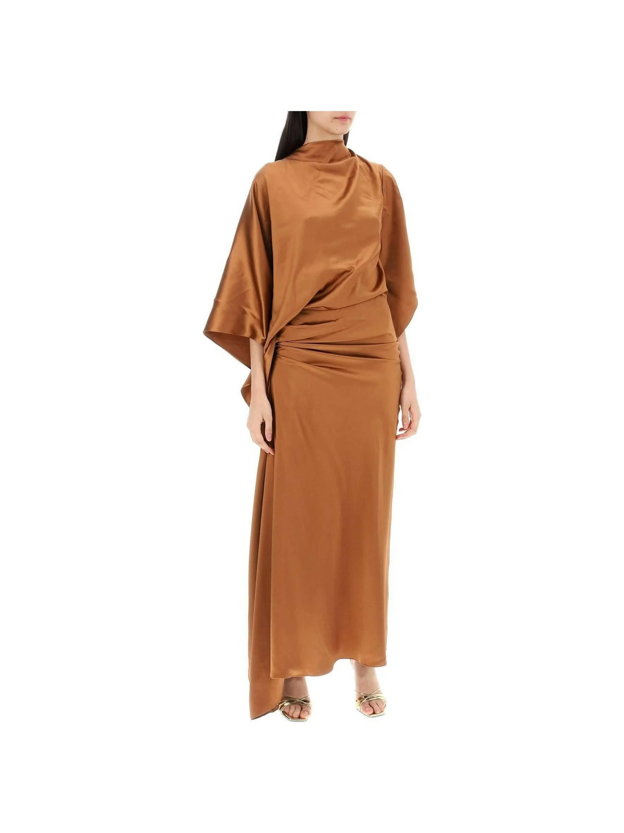 Ginger Cusco Silk Draped Midi Dress CHRISTOPHER ESBER JOHN JULIA.