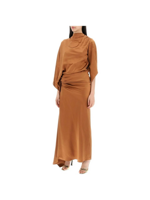 Ginger Cusco Silk Draped Midi Dress CHRISTOPHER ESBER JOHN JULIA.