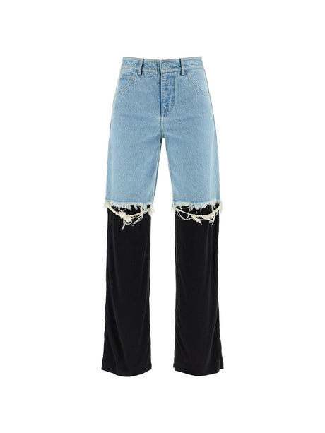 CHRISTOPHER ESBER-High Waisted Jeans With Jersey Inserts -JOHN JULIA.