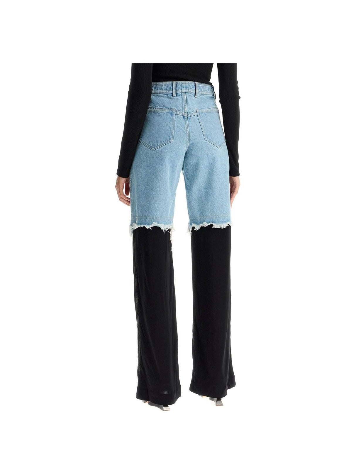 CHRISTOPHER ESBER-High Waisted Jeans With Jersey Inserts -JOHN JULIA.