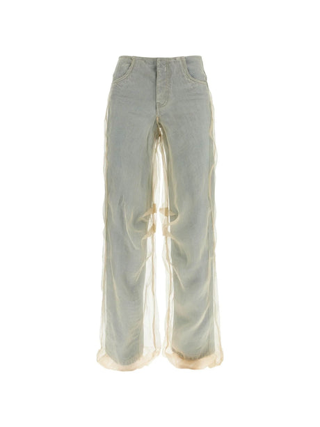 Silk Organza Layered Jeans With A Touch