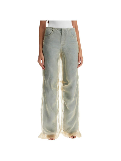 Silk Organza Layered Jeans With A Touch