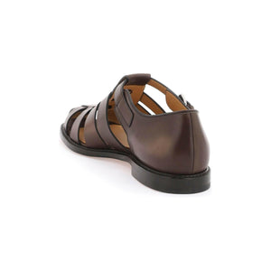 Dark Brown Calf Leather Hove Sandals CHURCH'S JOHN JULIA.