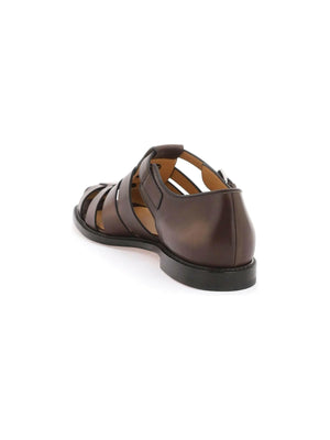 Dark Brown Calf Leather Hove Sandals CHURCH'S JOHN JULIA.