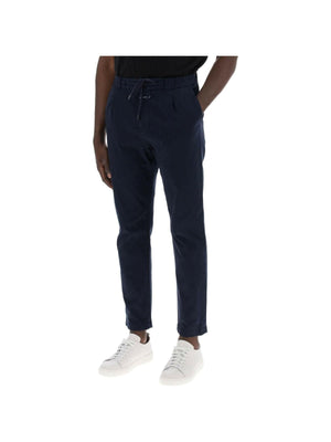 Dark Night Organic Cotton Tapered Chino Pants With Drawstring CLOSED JOHN JULIA.