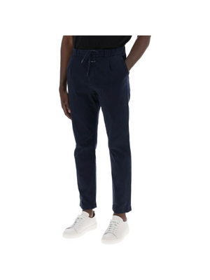 Dark Night Organic Cotton Tapered Chino Pants With Drawstring CLOSED JOHN JULIA.