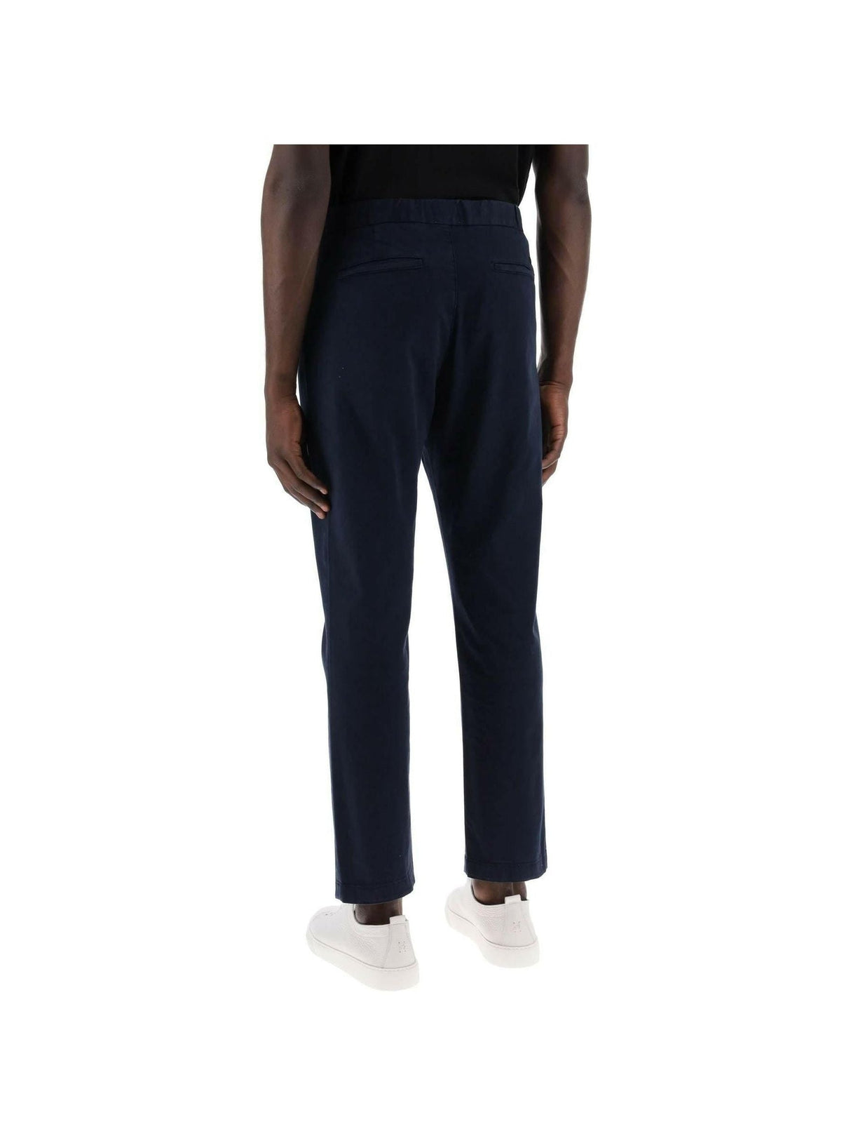 Dark Night Organic Cotton Tapered Chino Pants With Drawstring CLOSED JOHN JULIA.