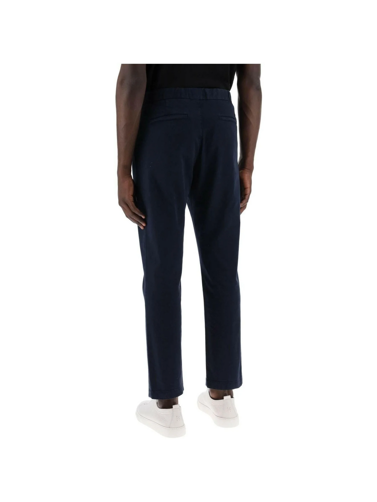 Dark Night Organic Cotton Tapered Chino Pants With Drawstring CLOSED JOHN JULIA.