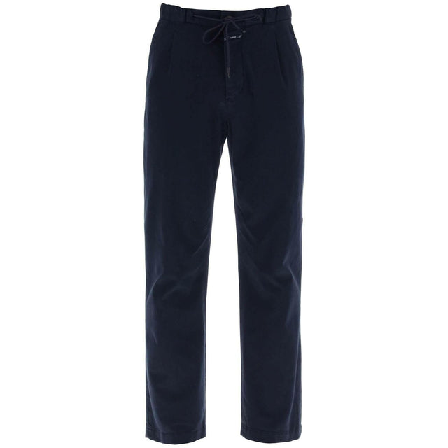 Dark Night Organic Cotton Tapered Chino Pants With Drawstring CLOSED JOHN JULIA.