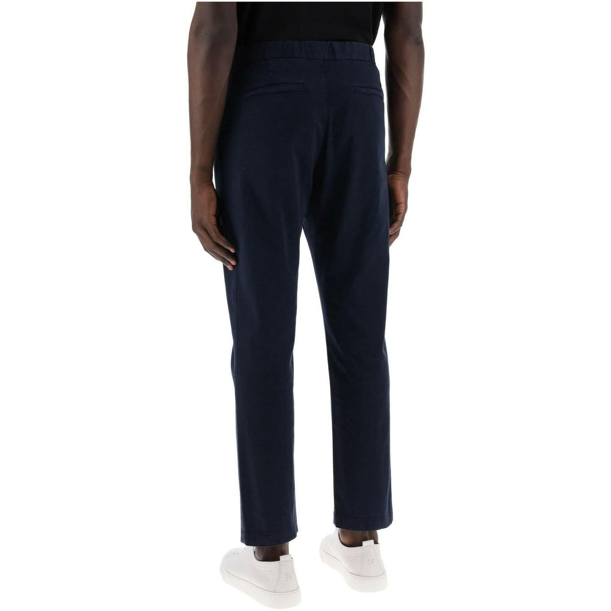 Dark Night Organic Cotton Tapered Chino Pants With Drawstring CLOSED JOHN JULIA.