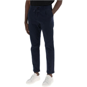 Dark Night Organic Cotton Tapered Chino Pants With Drawstring CLOSED JOHN JULIA.