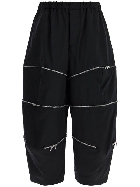 Cropped Pants With Zip Openings