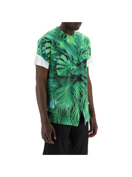 COMME DES GARÇONS HOMME PLUS-Leaf Print Jersey T-Shirt-JOHN JULIA