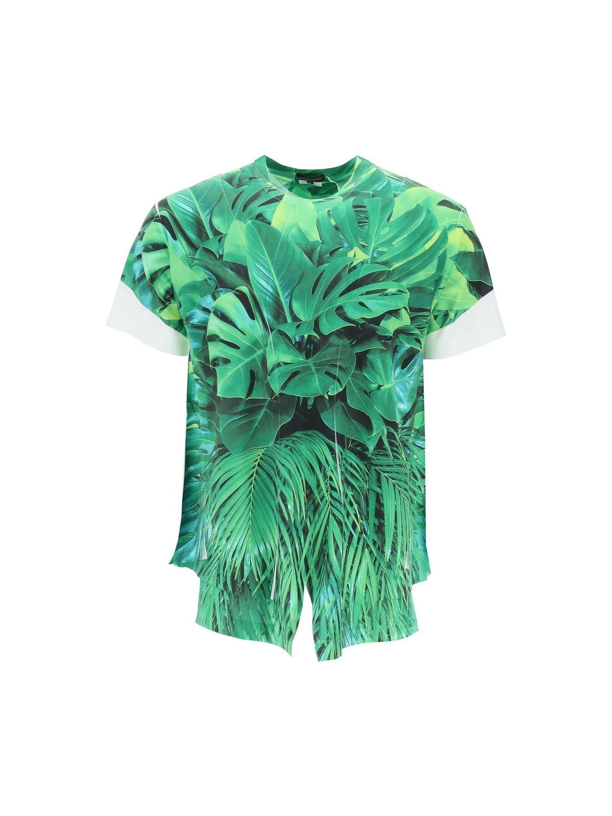 COMME DES GARÇONS HOMME PLUS-Leaf Print Jersey T-Shirt-JOHN JULIA