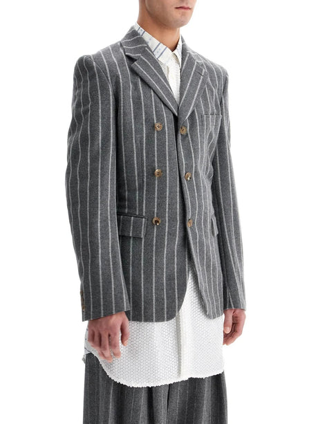 Pinstripe Wool Blazer-Comme des Garçons Homme Plus-JOHN JULIA