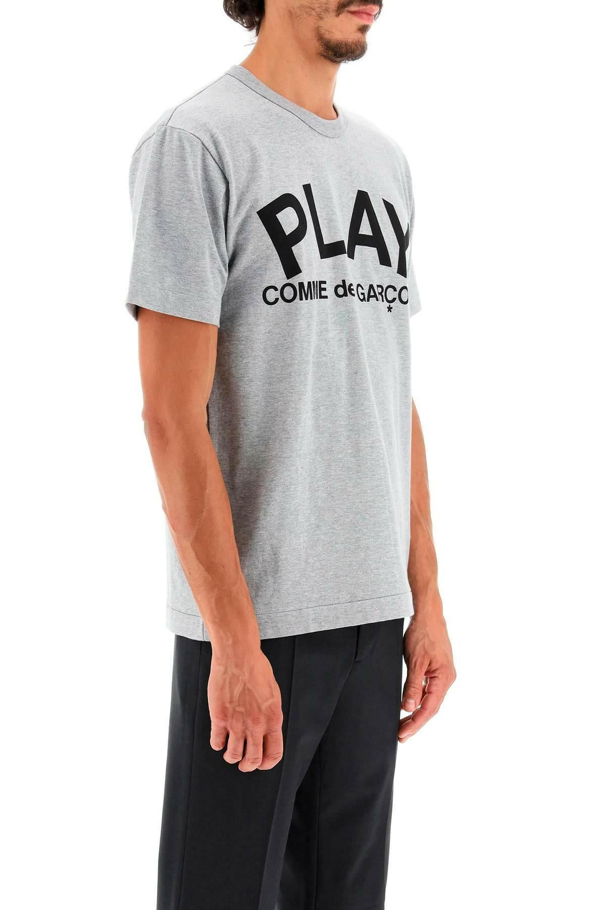 Grey Logo Cotton T-Shirt COMME DES GARCONS PLAY JOHN JULIA.